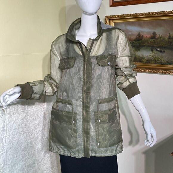 💐HOST PICK 💐 SFW Green Lightweight Hooded Spring Anorak Jacket Outerwear - Picture 2 of 15